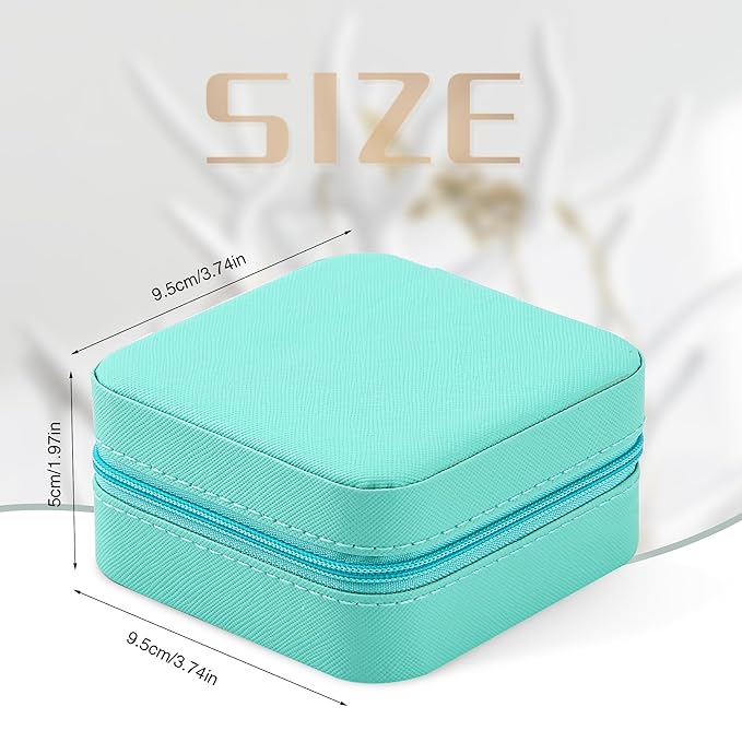 Neveika Jewelry Box with Mirror,Small Jewelry Organizer Box，Travel Jewelry Case for Women，Gift Jewelry Boxes for Female Girls (4pcs mirror blue)