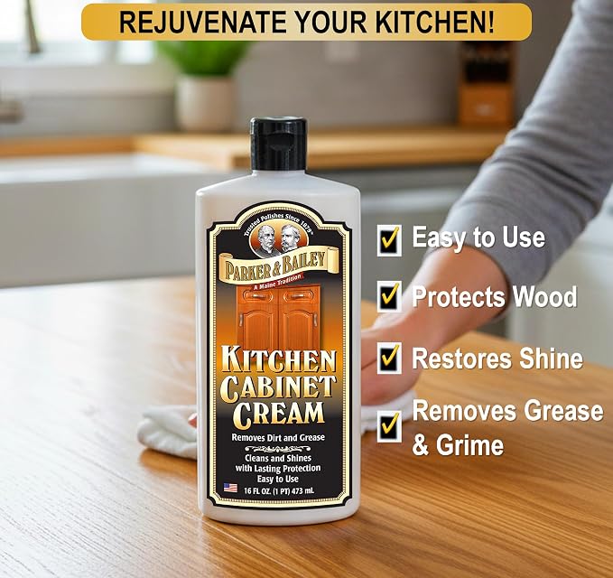 Parker and Bailey Kitchen Cabinet Cream-Wood Cleaner-Grease Remover 16 oz (1)