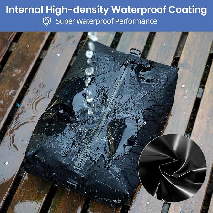 BAGAIL TPU Vacuum Bag for Travel, Reusable Compression Bag with IPX8 Waterproof Zipper, Save Space for Suitcase, Backpack and Carry on (Black, Large, N0 Pump)