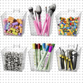 G.CORE Large Pegboard Cups Peg Board Storage Bin 6 Pack with Hooks, Square Box Shape Pegboard Cup Holder Accessories for Garage Workbench/Craft Room/Office/Playroom/Home Kitchen Organization (Clear) | Big Open-Mouth Cups, 1/8" 1/4" Pegboard Organizer A...