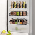 Mystozer 3 Pack Magnetic Spice Rack Organizer,Space Saver for Refrigerator and Whiteboard, Metal Fridge Shelf for Kitchen,Laundry Room,Barbecue Grill,Coffee Maker,Microwave Home Organization(Black)