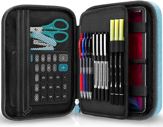 Zannaki Big Capacity Storage Pouch Marker Pen Pencil Case Simple Stationery Bag Box Art Tool & Sketch Storage Boxes for Bullet Journal Middle High School Office College Student Girl Women Adult Teen