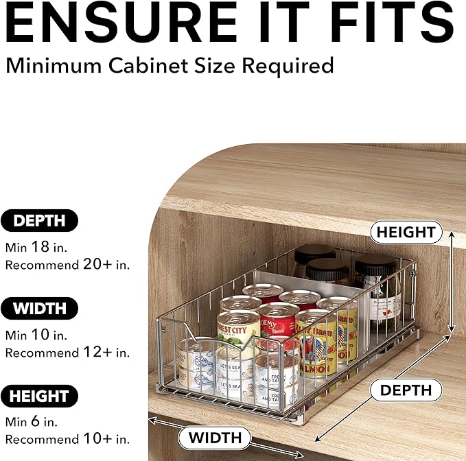 Simple Houseware Pull-Out Cabinet Sliding Basket Bundles