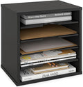 Ballucci File Organizer Paper Sorter, 5 Tier Adjustable Shelves Office Desk Organizer, 13 5/8" x 9 1/4" x 12", Black