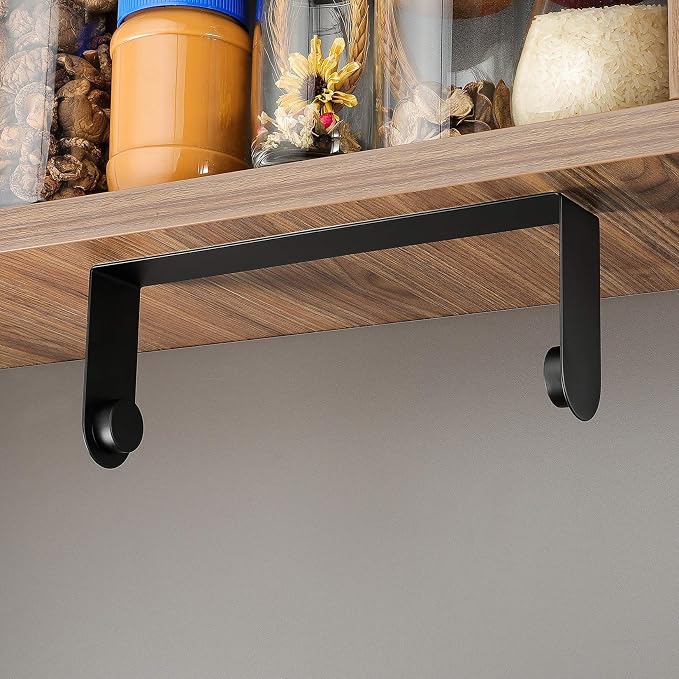 ZUNTO Black Paper Towel Holder, Self Adhesive, for Wall or Under Cabinet | Stick on Wall Vertical or Horizontal, No Drilling, Stainless Steel - Rustproof, Kitchen Roll Rack for Home, Rv or Apartment