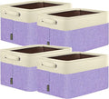 BALEINE 4 Pack Fabric Closet Storage Bins for Shelves, Linen Closet Organizers and Storage, Decorative Baskets for Organizing, Shelf, Clothes, Home, Office (Lavender, 17''x13''x10.5'')