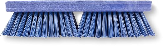SPARTA Plastic Floor Scrub Brush, Brush Head Only, Deck Brush with ACME Standard Thread Fitting for Deck, Industrial Kitchens, and Hospitals, 10 Inches, Blue, (Pack of 6)