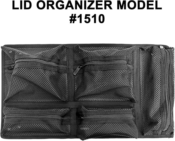 LAFENLIN UPGRADED Lid Organizer for Pelican 1510 Case, 5 Thick Mesh Pockets Storage Organizer, Fits Camera Cases, Diving Dry Boxes, Hard Cases & Toolboxes, Includes Screws & Hook and Loop, Durable