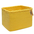 COMFY-HOMI Cotton Rope Woven Basket with Handles for Shelves,Toys,Book, Cloth Storage Baskets Bin for Organizing- 1 PCSToy Decorative Organizer for Living Room, Bathroom
