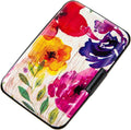 Credit Card Holder, Metal Card Wallet RFID Blocking Mini Slim Aluminum Business Hard Card Case for Women Men (A Watercolor Flowers)