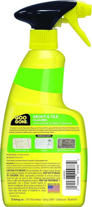 Goo Gone Grout & Tile Cleaner - Stain Remover - 14 Fl. Oz. | Grout & Tile Cleaners