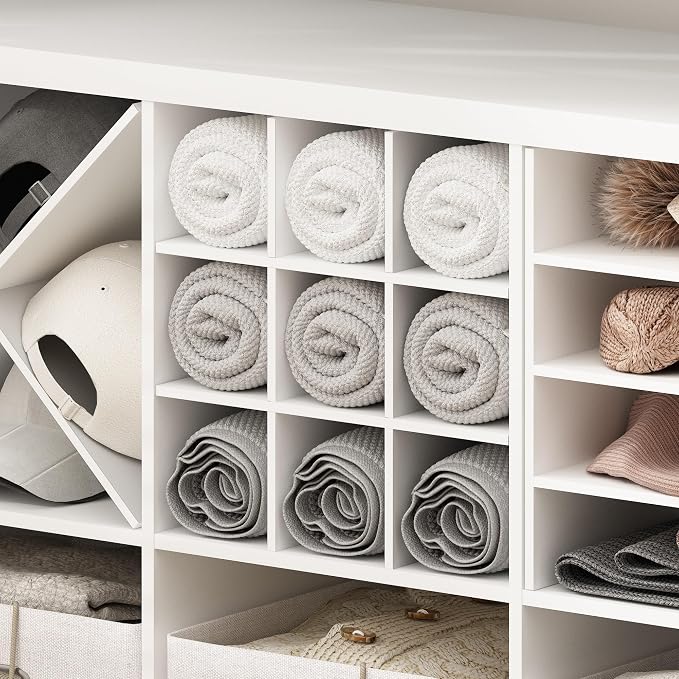 Furinno Cubicle 9-Compartment Cube Insert, Cube Organizer, Plain White | Grid Shelf Dividers, Fits into Furinno Extra Thick Cubes, for Organizers and Storage (Does not fit IKEA Kallax Shelving)