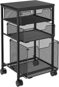 Sbanmao Rolling Storage Cart with 1L+2S Drawers, Mobile File Cabinet, Hanging File Folder Organizer, Printer Stand Utility Cart Filing Cabinet, Craft Art Organizer Cart for Classroom, Office, Home