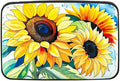Credit Card Holder, Metal Card Wallet RFID Blocking Mini Slim Aluminum Business Hard Card Case for Women Men (Watercolor Sunflower)