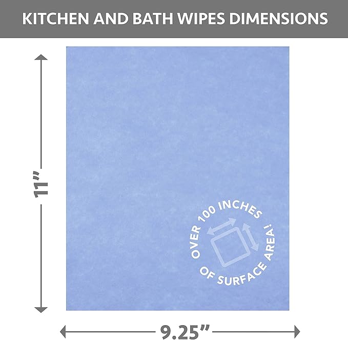Cadie Kitchen and Bath Amazing Wipes - Absorbent and Reusable Cloth for Washing, Drying, Wiping in The Bathroom or Cuisine Surfaces | Cleaning Sink,Tiles,Bathtub,Walls,Mirror (3 Pack-12 Wipes, Blue)