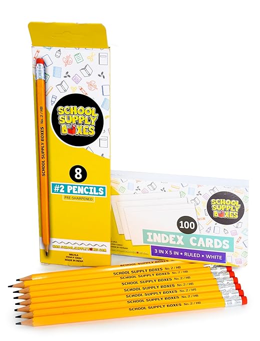 School Supply Boxes | Elementary School Case (4 Boxes) | Back to School Essentials Kit for Students & Teachers | Includes Wide-Ruled Paper Products, Crayons, Markers, Colored Pencils, & More