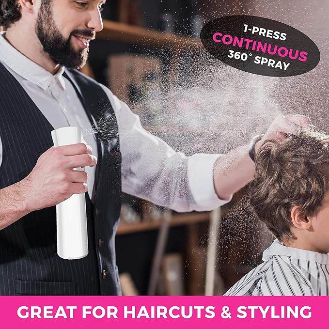 Hair Spray Bottle Continuous Water Mister Bottle Empty Ultra Fine for Hair Styling, Pets, Plants, Cleaning, Misting & Skin Care, Salons, for Taming Hair in Morning, Curly Hair, Essential Oil