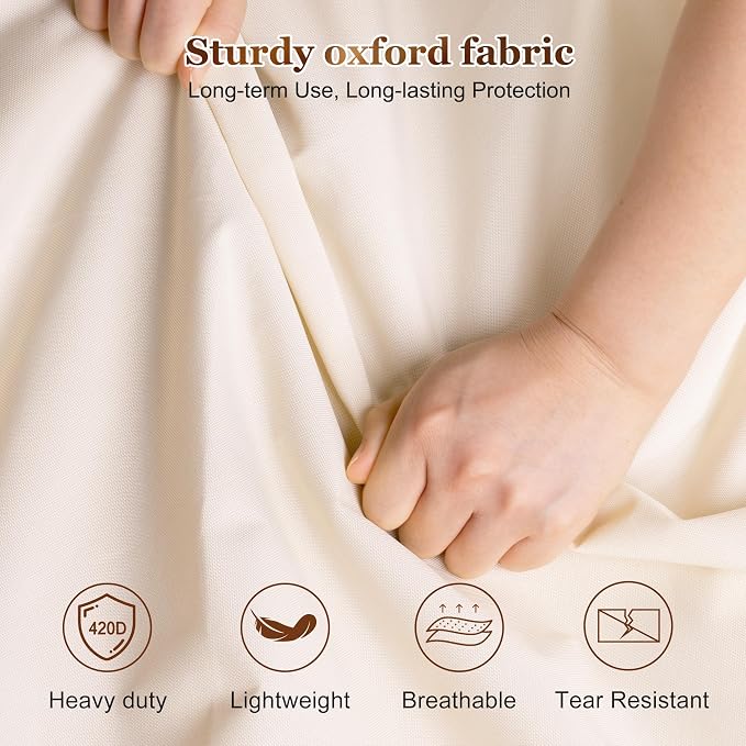 MISSLO 72" Wedding Dress Garment Bag for Travel with 4 Large Pockets Dress Bags for Gowns Long Heavy Duty Dresses Protector Bag for Closet Storage Clothing Covers for Hanging Clothes, Beige