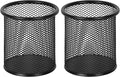 EasyPAG Pencil Holder for Desk, 2 Pack Metal Pen Organizer, Mesh Pencil Cup Organizer for Home, Office, Classroom, School, Black