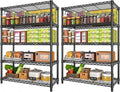 5 Tier Wire Metal Shelving: Adjustable Pantry Storage Shelves, NSF Bakers Rack Heavy Duty Garage Shelving Unit, Utility Shelf Organizer for Closet, Kitchen, 72" H x 36" W x 14" D, 2 PCS
