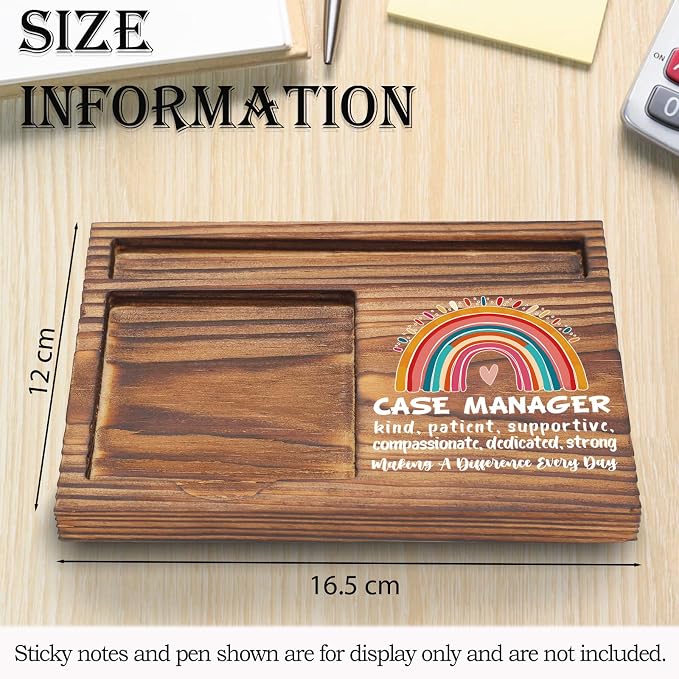 Case Manager Gift Sticky Note Holder Appreciation Thank You Gift Wooden Desk Accessory Case Manager Appreciation Week Team TZP175