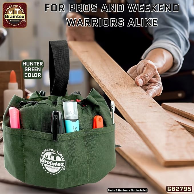 Graintex 18 Pocket Grab Bags Set of 3 Pcs Rip-Stop Canvas, Drawstring Closure, Small Parts Organizer Bag, Small Tools, Screws, Parts, Parachute Tool Bag, Parachute Tool Organizer for Essential Items