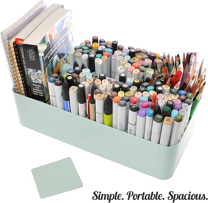 -Large Portable Caddy, DIY Dividers, 8 Compartments, School Office Supplies Home Business Organizer,Portable Basket with Handle Storage Organizer Modern Made in USA (3 PACK, Mint)
