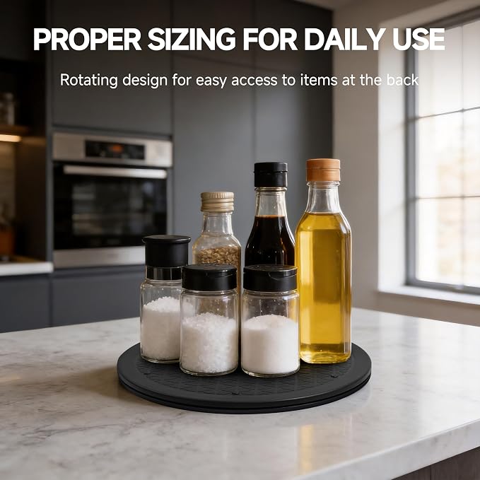 4 Pack 12 Inch Lazy Susan Turntable | 360° Rotating Lazy Susan Organizer for Cabinet, Table Top, Pantry, Fridge & Kitchen Spice