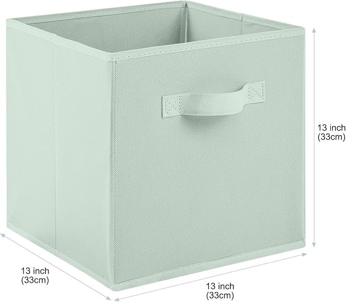Stero 13x13x13 Inch Fabric Storage Bins 6 Pack Fun Colored Durable Storage Cubes with Handles Foldable Cube Baskets for Home, Kids Room, Closet and Toys Organization Multi Colors
