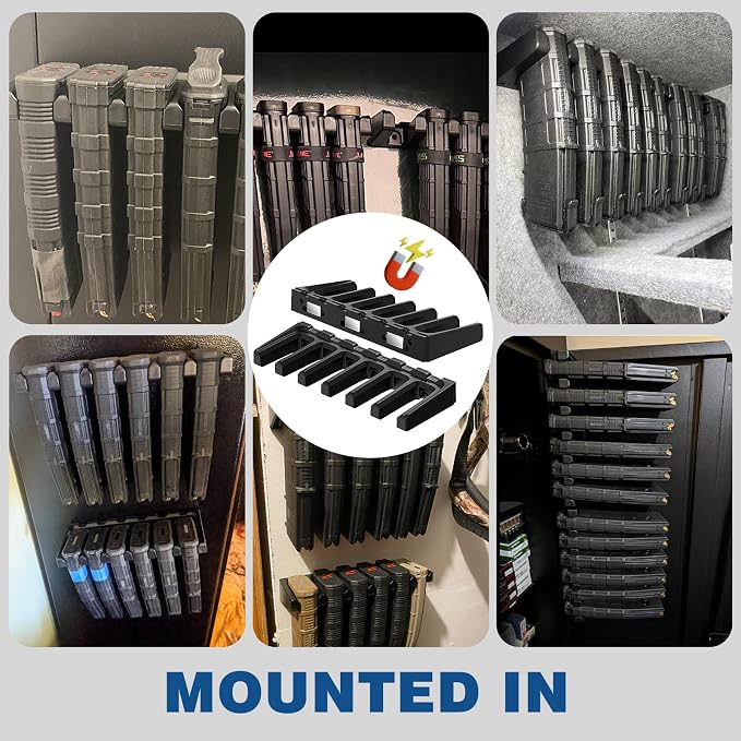 Aoanoko PMAG Rack Wall Mount,Mag Holder|AR Magazine Hodler|Wall Mount Display Mag Storage,Home Magazine Storage Rack,Mag Rack for Gun Safe,Locker,Cabinet,Wall