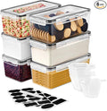 Sorbus Food Storage Containers - Pack of 6 - Air Tight, Four-Way Snap Lids Keeps Food Fresh - Store Cereal, Pasta, Flour, Nuts, Candy - Durable Plastic Kitchen Pantry Bins