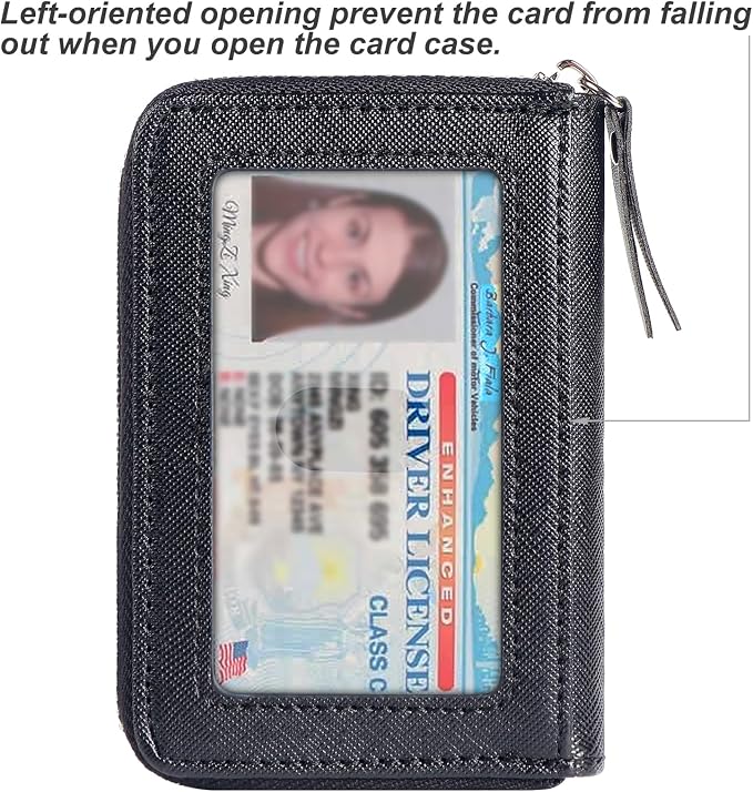 Credit Card Wallet, RFID Card Case Wallet, Zipper Card Cases Holder for Men Women, RFID Blocking, KeyChain Wallet, Compact Size Card Organizer Case for Women