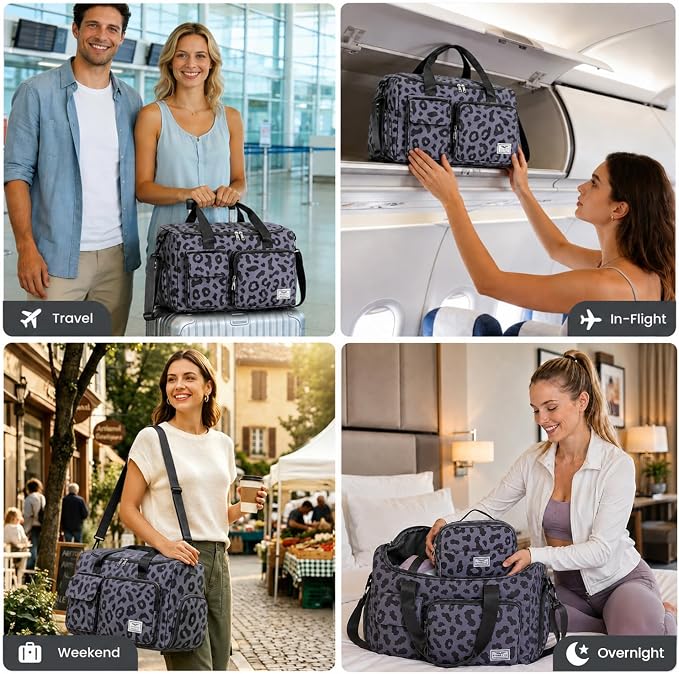 FIORETTO Women's Gym Duffle Bag with Shoes Compartment, 30L Capacity, Ideal for Travel, Gym, Sports, Duffel, Weekender