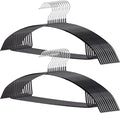 Sweater Hangers No Shoulder Bump, Non-Slip Rubber & Rust-Free Metal | Heavy Duty and Ergonomic Curved for Closet Clothes like Suits Coats Pants Dresses or Shirts, Set of 20, Black Coated