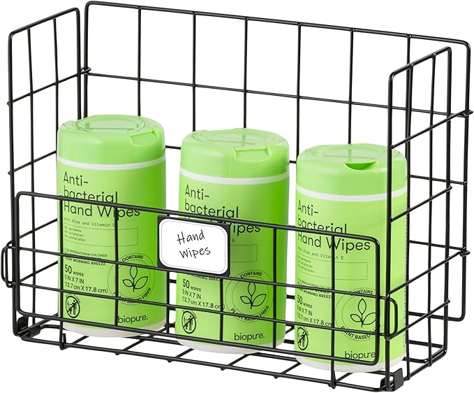 IRIS USA Over The Door Organizer, 3 Pack, Hanging or Wall Mount Wire Basket | Spice Rack Bathroom Cabinet Closet Laundry Pantry Door Organizer, Wall Baskets, Durable Easy Assembly