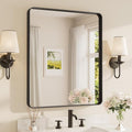TETOTE Black Framed Mirrors for Bathroom, 30 x 36 Inch Modern Decorative Wall Mounted Rectangle Matte Framed Vanity Mirror (Horizontal/Vertical)