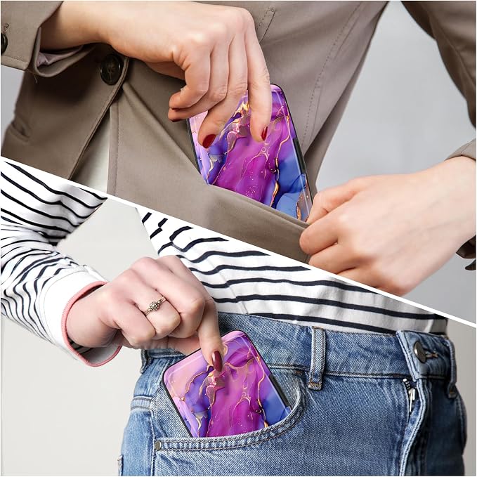 Card Holder Credit Cards Holder for Women RFID wallet women Business Card Holder Wallet Mini Aluminum Card Wallet RFID Blocking Slim Metal Hard Card for Women, Marble Patterns
