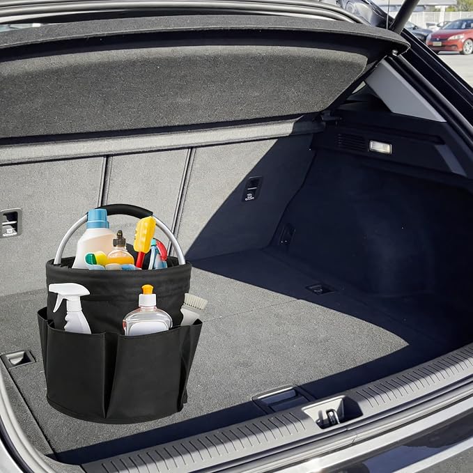 17L Foldable Storage Basket Cleaning Caddy with Handle Portable Multi Cleaning Bucket Bag for Home, Garden, Outdoor Camping
