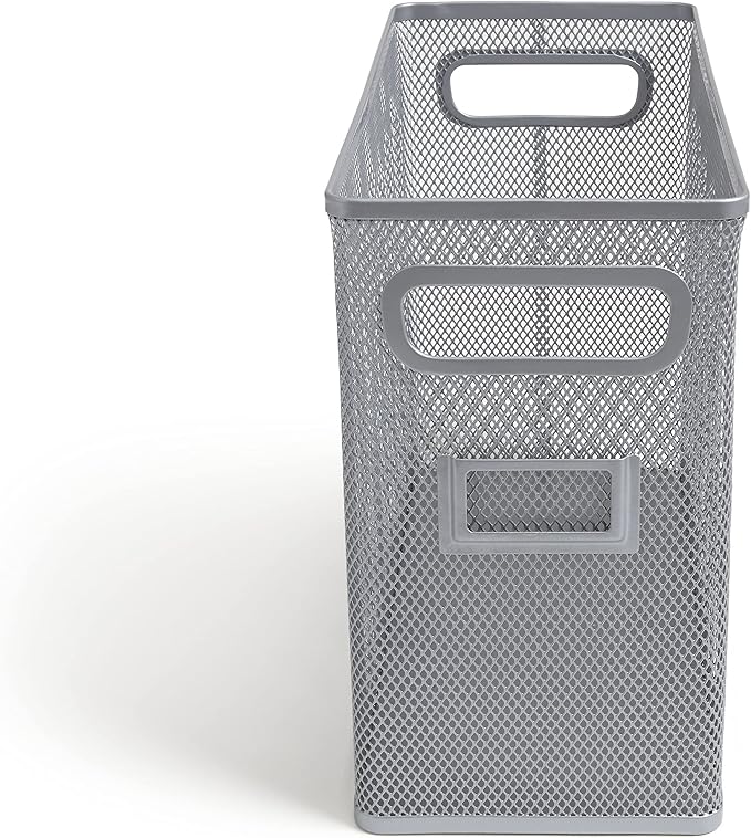 TRU RED Wire Mesh File Organizer, Silver – Vertical Desktop Sorter for Files, Folders & Mail