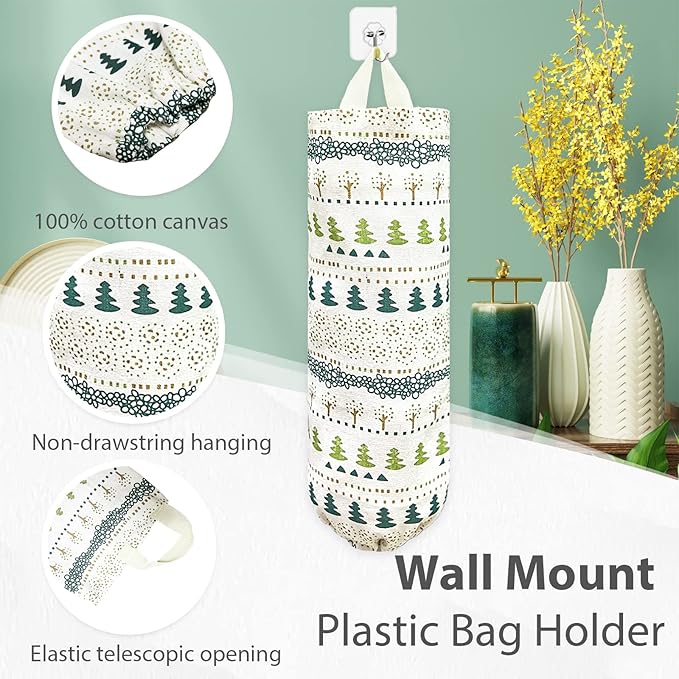SYIPO Plastic Bag Holder, Reusable Grocery Bag Organizer, Wall Mount, Squirrel, 1 Pack, 15.7in x 9.8in