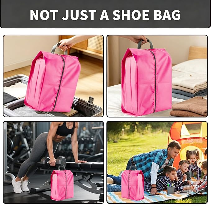 1 Pack Shoe Bags, Reusable Waterproof Shoe Bag for Travel, Gym, Sneaker Storage, Packing in Suitcase (1, Pink)
