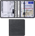 TILDOSAC Car Registration & Insurance Card Holder Leather Auto Glove Box Organizer Document Wallet with Magnetic Shut (Black, Small) | Leather, Auto Glove Box Organizer, Document Wallet, Magnetic Shut