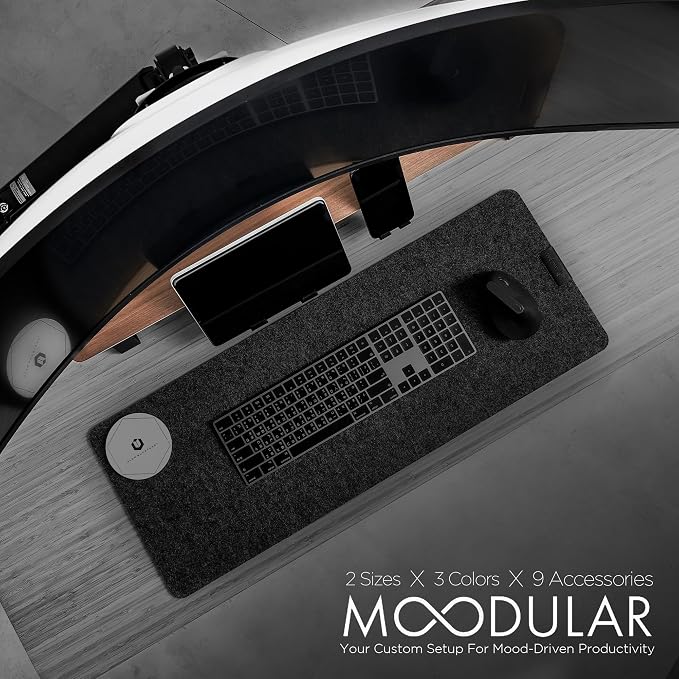 ULTRARM Moodular Wooden Monitor Stand Desk Organizer, Standard 33.4" Walnut | Customizable Organized Workspace, Aluminum Slide Rails, 10 Add-Ons Sold Separately: Storage Drawer, Tablet, Phone & More