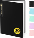 Sooez Binder with Plastic Sleeves 30-Pocket, Displays 60 Pages, 8.5x11 Presentation Folders with Clear Sheet Protectors, Art Portfolio Binder for Certificate & Office Project, Document Organizer