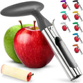 Zulay Kitchen Ultra Sharp Apple Corer Tool - Stainless Steel, Sharp & Serrated Blade Cores in Seconds - Easy to Use & Clean, Durable Apple Core Remover for Apples & Small Fruits - Gray