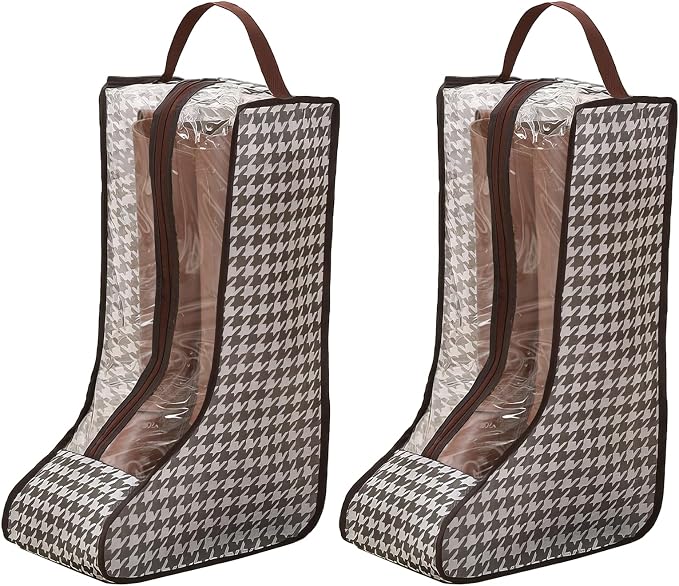 2 Pack Boot Storage Bag, Portable Dust Proof Boot Bags for Cowboy Boots, Shoe Cover Protector Bag for Boots Storage and Organizer Packing, Tall Boot Storage Carry Bag for Travel and Daily Use