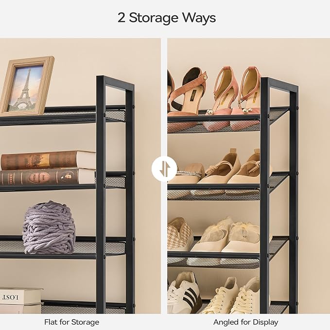 Nunsino Shoe Rack, Large Metal Shoe Organizer,Max Holds 50 Pairs,8 Tier Shoe Storage Shelf for Garage,Closet,Entryway, Black