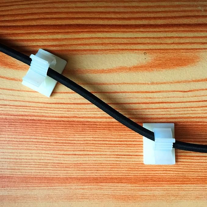 Viaky 30 Pieces White Adjustable Cable Clips Self-Adhesive Desk Organizer Nylon Wire Management Wire Holder