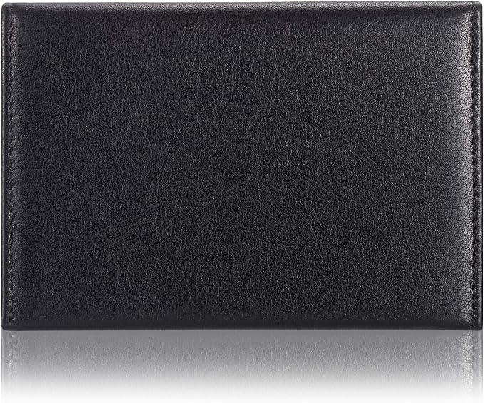 HISCOW Envelope Business Card Case with Magnet Closure - Italian Calfskin, Black