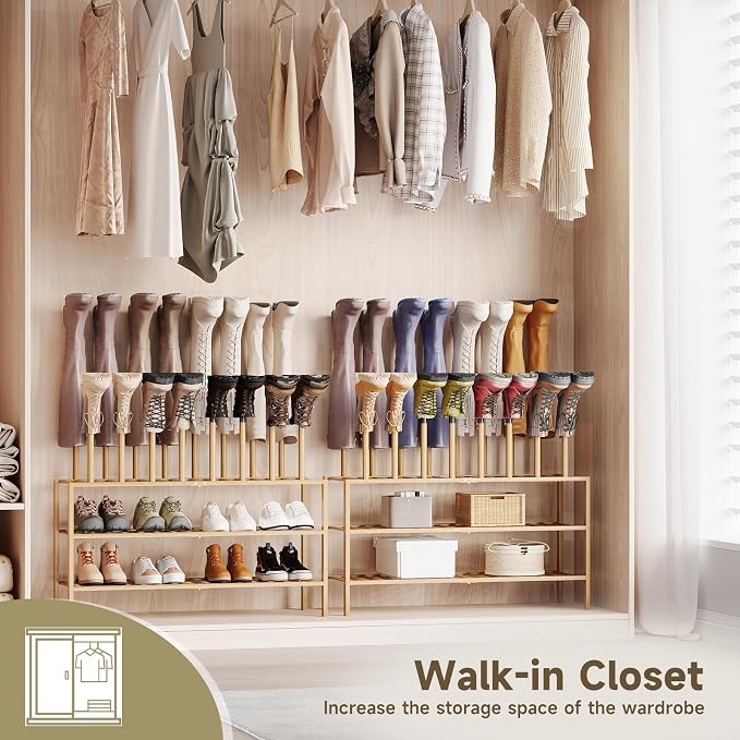 Detachable Boot Rack For Tall Boots Organizer,Outdoor Shoe Rack Storage | 3-Tier Multiuse Shoe Rack For Tall Boots,Closet Organizers And Entryway Storage,Suitable For All Seasons